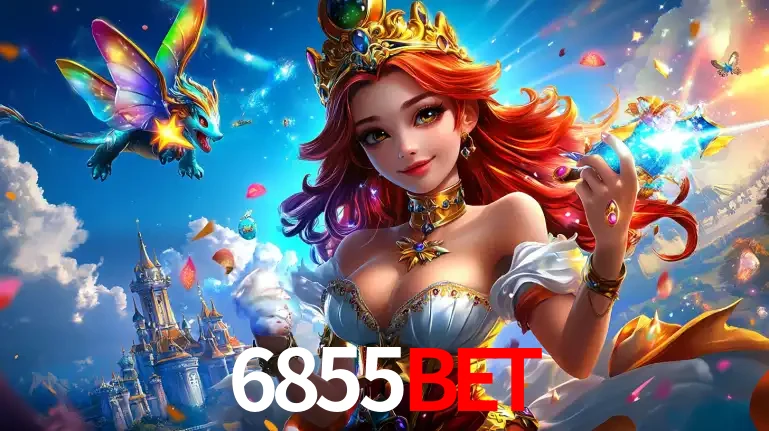 A princesa de um reino de fantasia mágico, com seu pequeno dragão, apresentando um mundo de prêmios encantados nos jogos de caça-níqueis do cassino 6855bet.